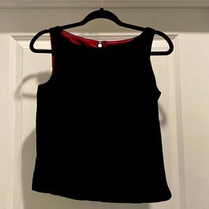 Ann Taylor velvet black sleeveless top with silk lining. Size 4